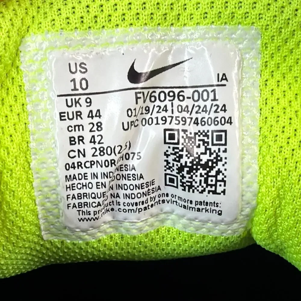 Nike Alpha Huarache Elite 4 Low MCS Black Lime Baseball Cleats Sz 10 FV6096-001